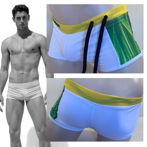 Rufskin Square Cut Swim Briefs Small RARE sold out style